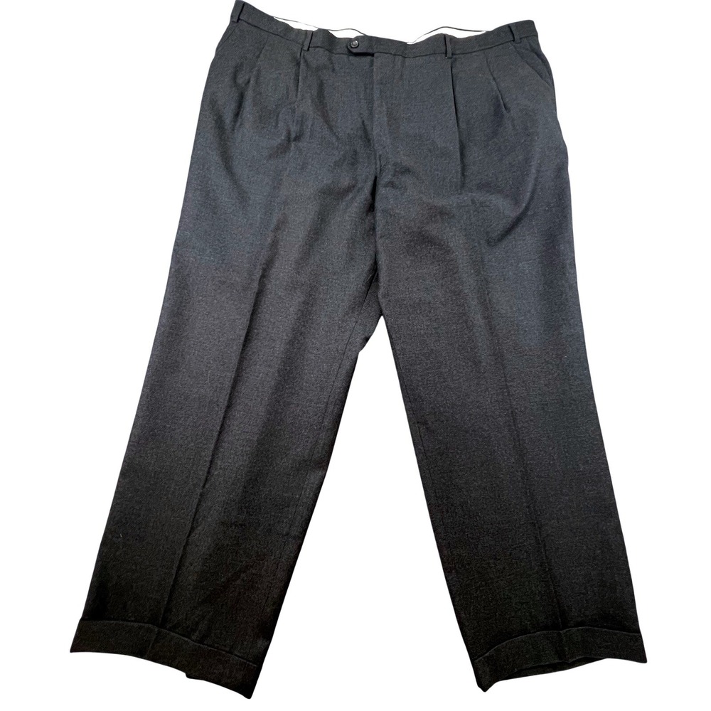 PRINCIPE Made in Italy Wool Cashmere Pleated Dress Pants Cuffed Hem ITALY 50